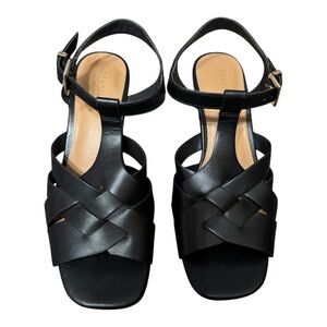 Kenneth Cole Reaction Miranda Black Strappy Heeled Sandals Size 8.5